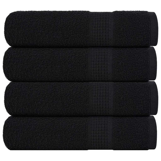 vidaXL Hand Towels "FROGN" 4 pcs Black 50x100 cm 360 gsm