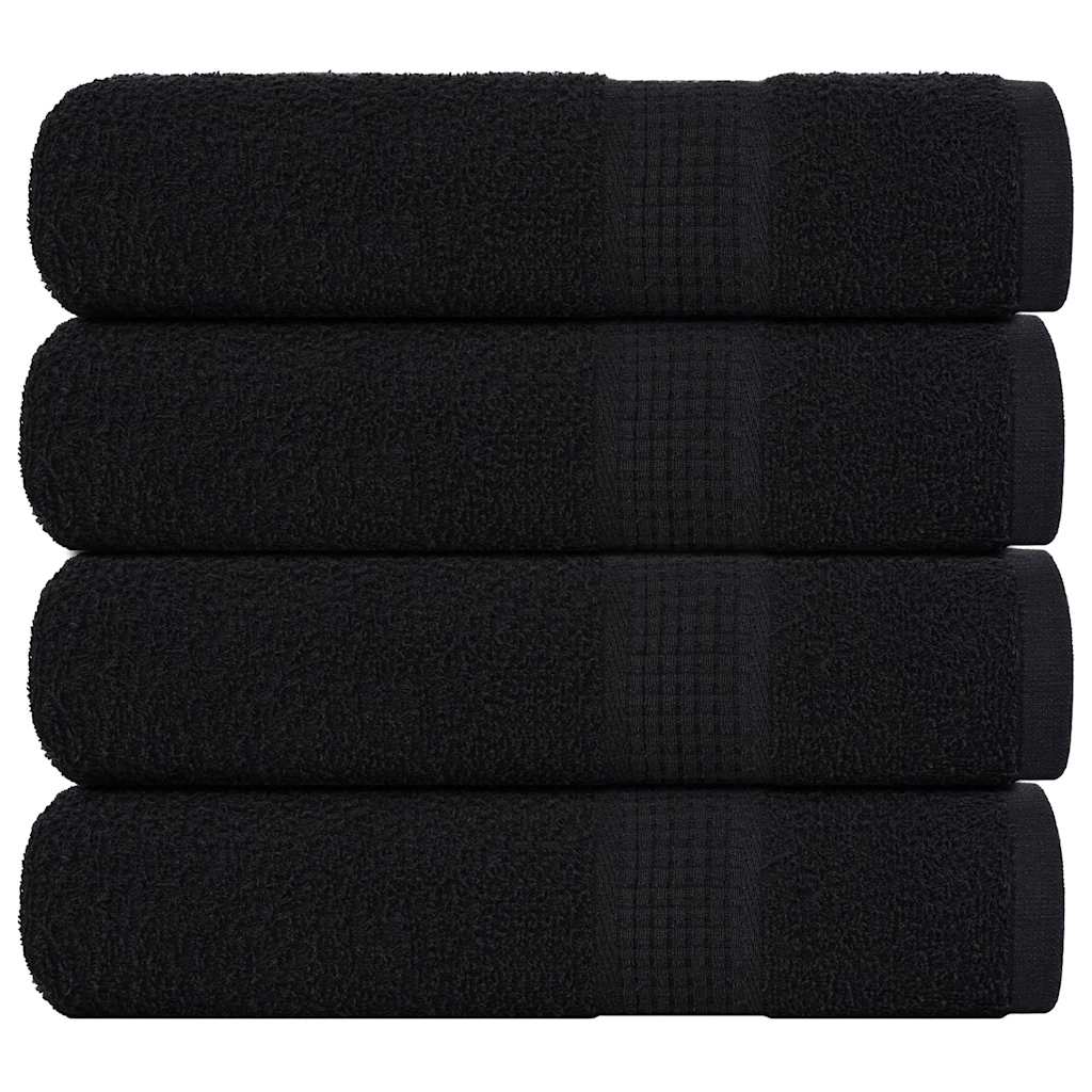 vidaXL Hand Towels "FROGN" 4 pcs Black 50x100 cm 360 gsm