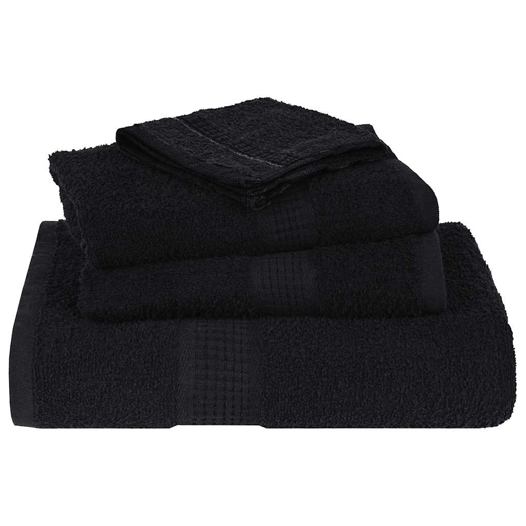 vidaXL Hand Towels "FROGN" 4 pcs Black 50x100 cm 360 gsm