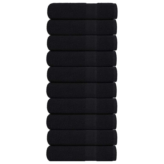 vidaXL Hand Towels "FROGN" 10 pcs Black 50x100 cm 360 gsm