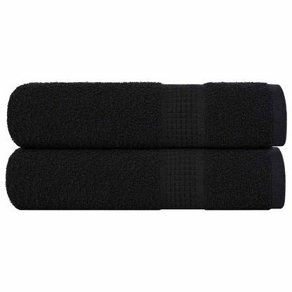 vidaXL Shower Towels "FROGN" 2 pcs Black 70x140 cm 360 gsm