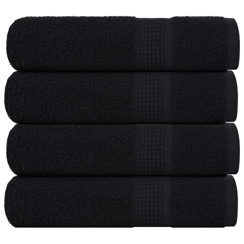 vidaXL Shower Towels "FROGN" 4 pcs Black 70x140 cm 360 gsm