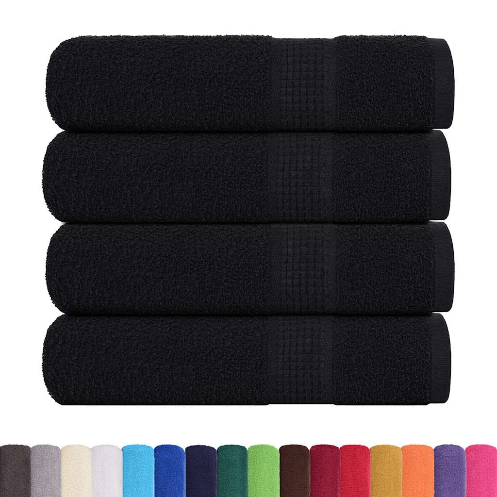 vidaXL Shower Towels "FROGN" 4 pcs Black 70x140 cm 360 gsm