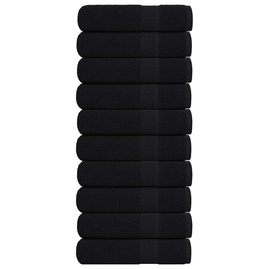 vidaXL Shower Towels "FROGN" 10 pcs Black 70x140 cm 360 gsm