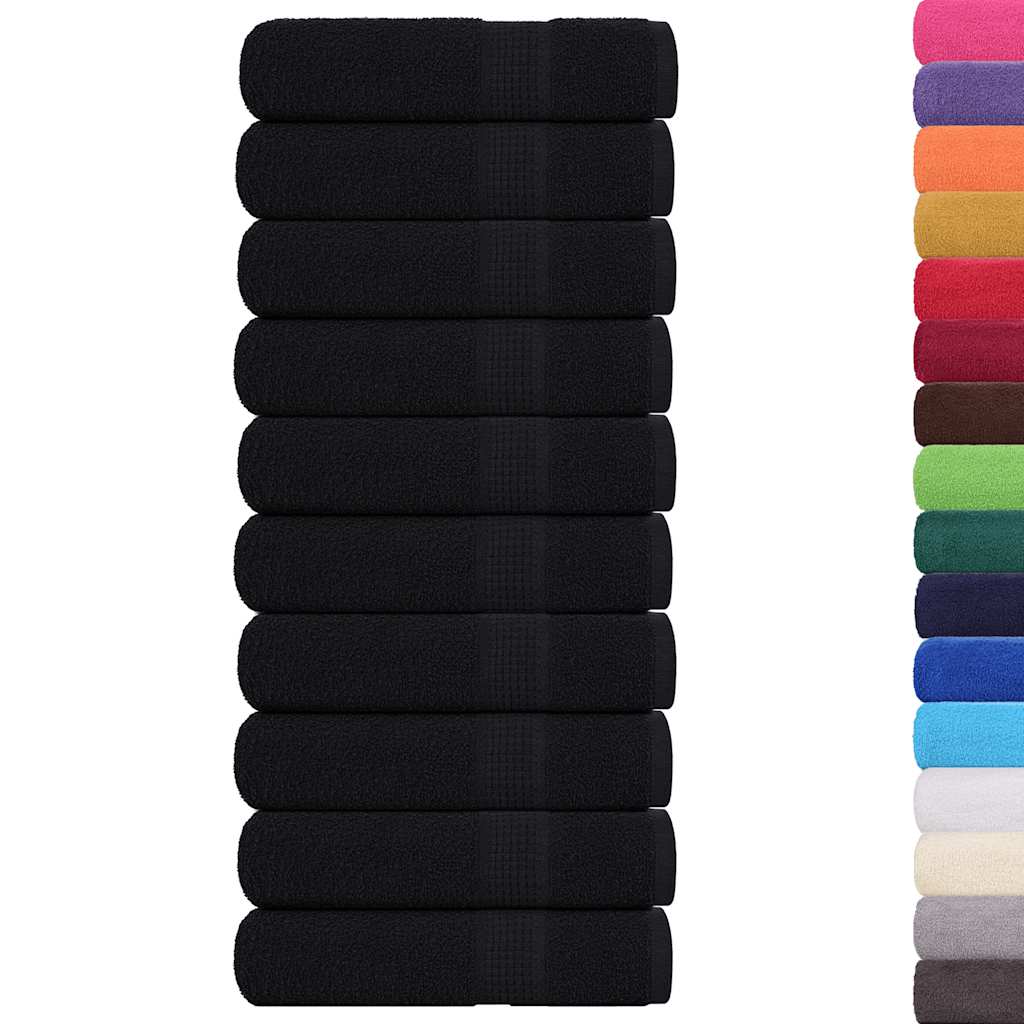 vidaXL Shower Towels "FROGN" 10 pcs Black 70x140 cm 360 gsm