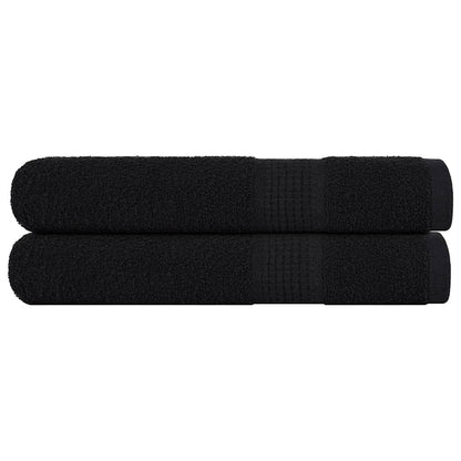 vidaXL Sauna Towels "FROGN" 2 pcs Black 80x200 cm 360 gsm