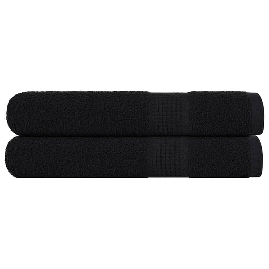 vidaXL Sauna Towels "FROGN" 2 pcs Black 80x200 cm 360 gsm