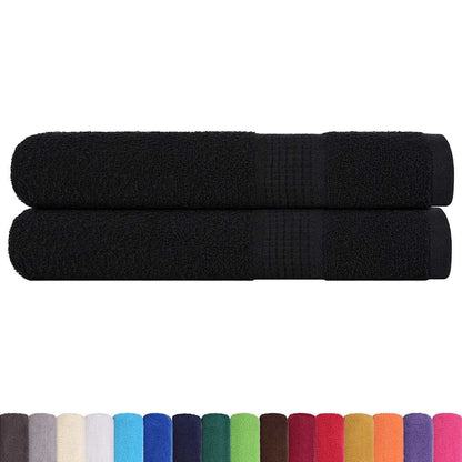 vidaXL Sauna Towels "FROGN" 2 pcs Black 80x200 cm 360 gsm