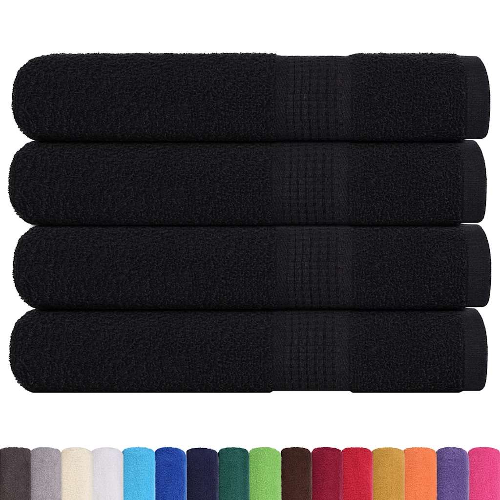 vidaXL Sauna Towels "FROGN" 4 pcs Black 80x200 cm 360 gsm