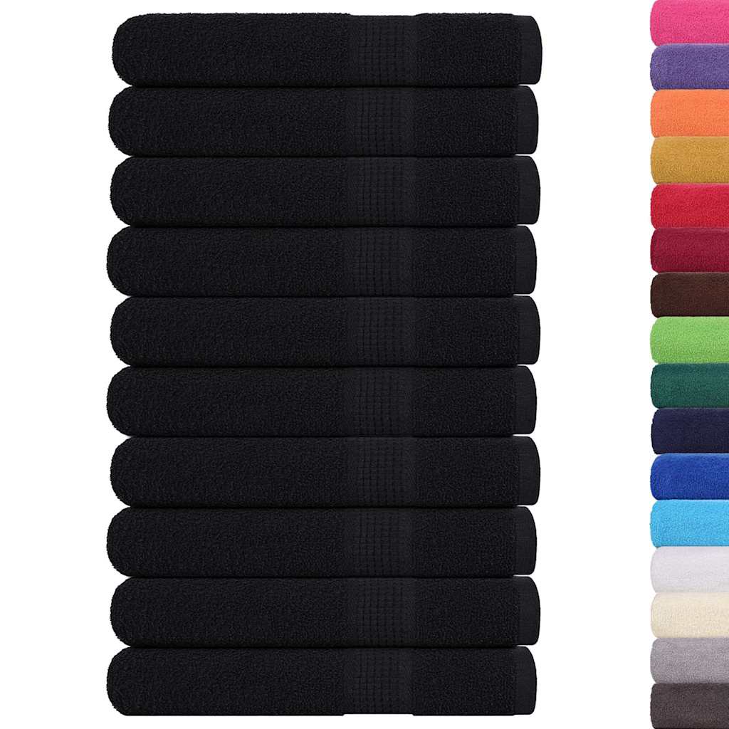 vidaXL Sauna Towels "FROGN" 10 pcs Black 80x200 cm 360 gsm