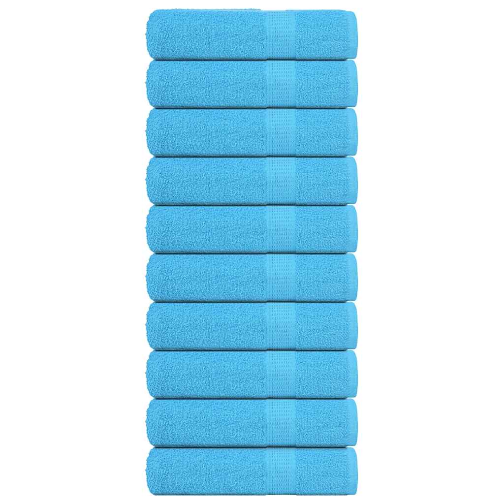 vidaXL Hand Towels "FROGN" 10 pcs Turquoise 50x100 cm 360 gsm