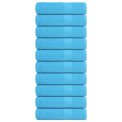 vidaXL Hand Towels "FROGN" 10 pcs Turquoise 50x100 cm 360 gsm