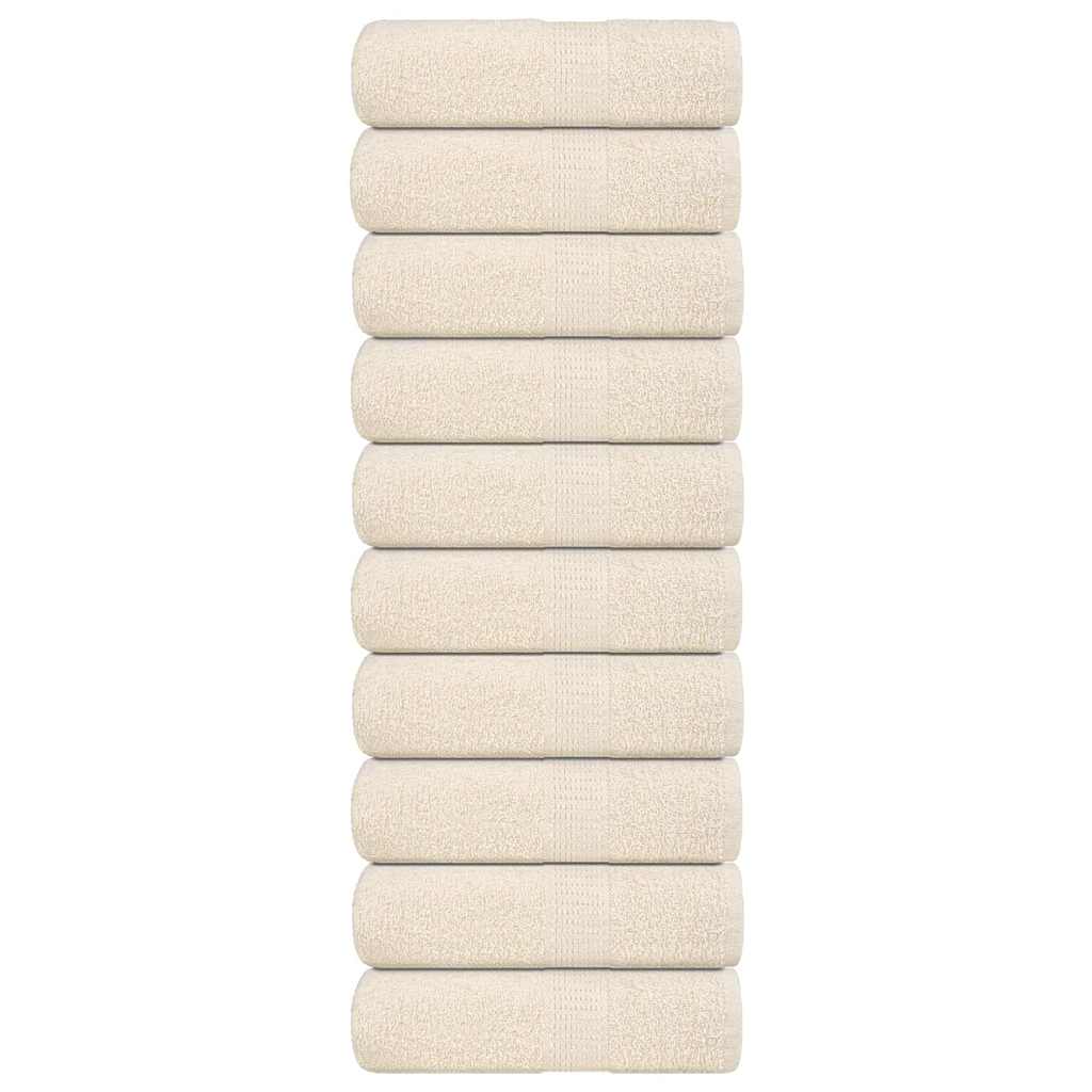vidaXL Wash Towels "FROGN" 10 pcs Cream 30x30 cm 360 gsm