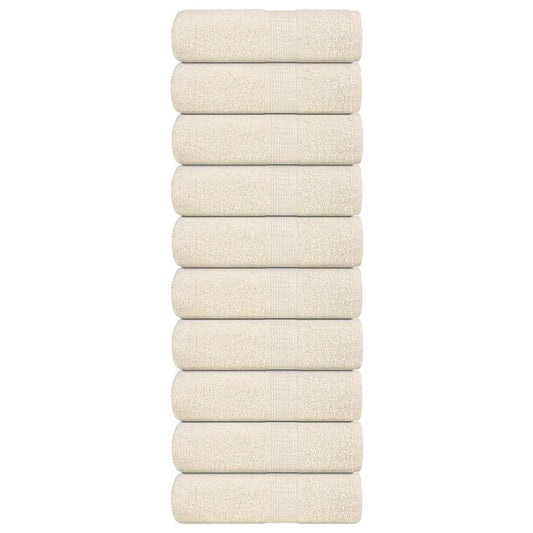 vidaXL Wash Towels "FROGN" 10 pcs Cream 30x30 cm 360 gsm