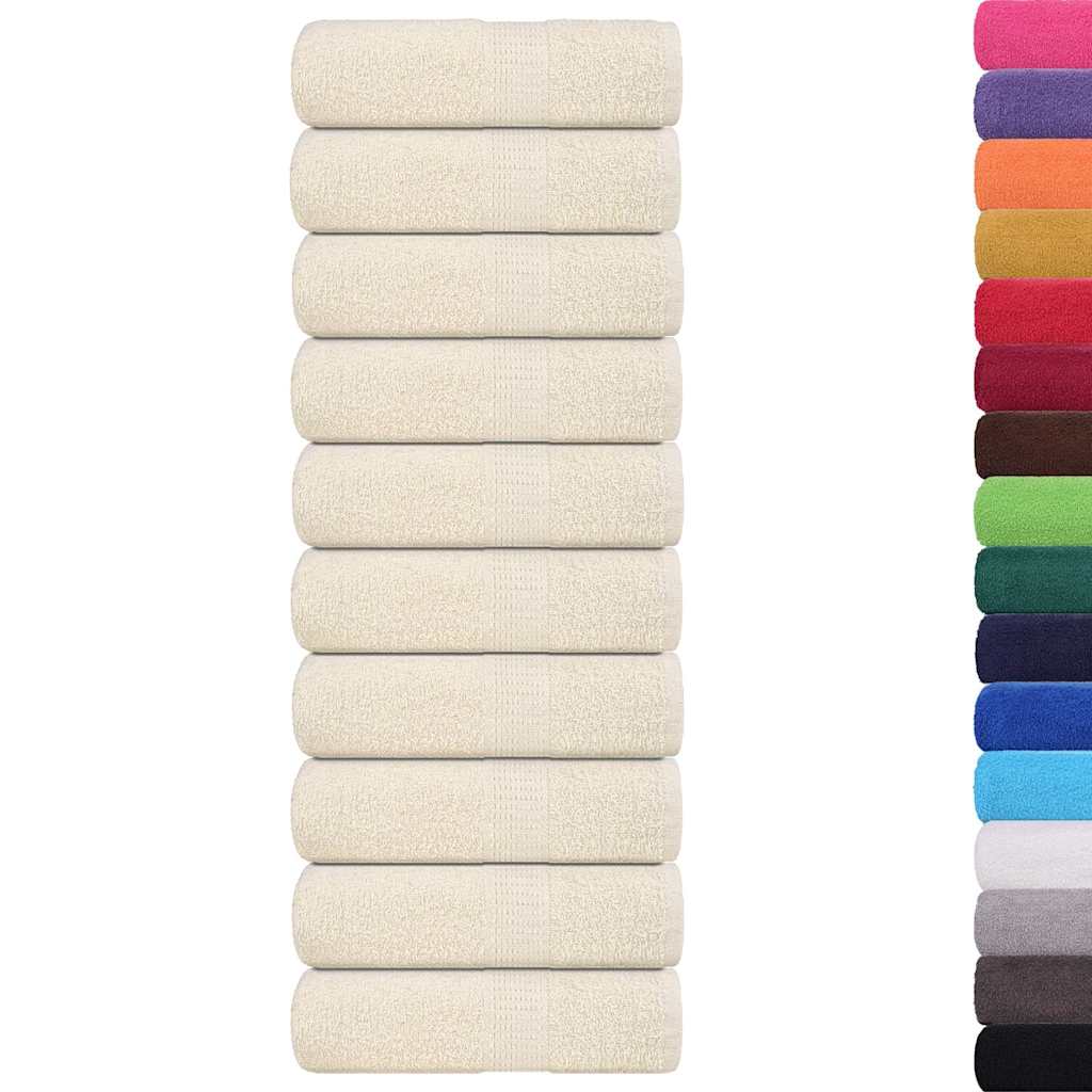vidaXL Wash Towels "FROGN" 10 pcs Cream 30x30 cm 360 gsm