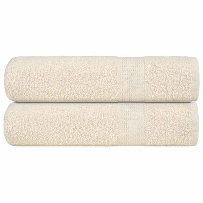 vidaXL Hand Towels "FROGN" 2 pcs Cream 50x100 cm 360 gsm