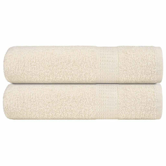 vidaXL Hand Towels "FROGN" 2 pcs Cream 50x100 cm 360 gsm