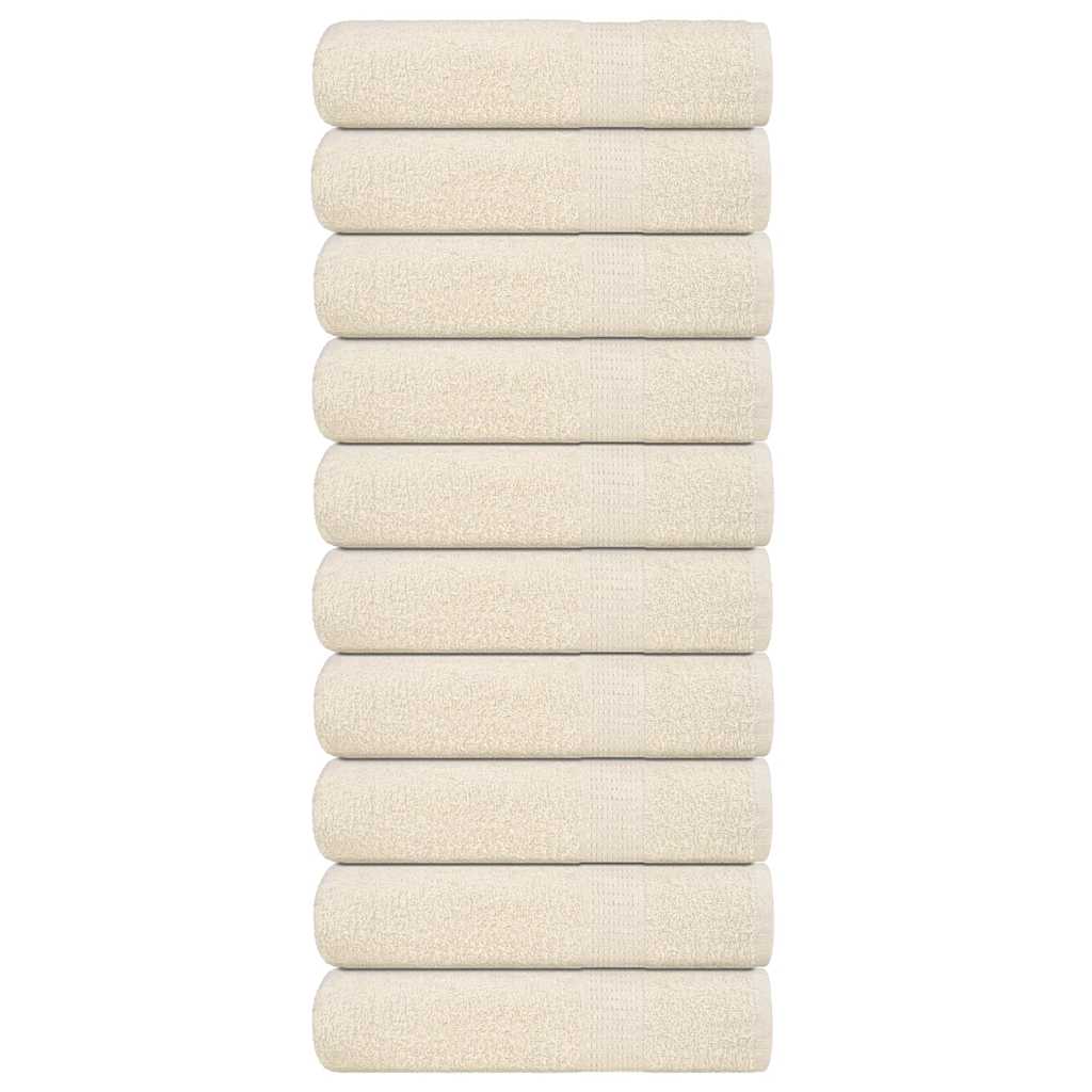 vidaXL Hand Towels 10 pcs Cream 50x100 cm 360 gsm 100% Cotton