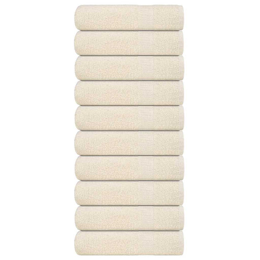 vidaXL Hand Towels "FROGN" 10 pcs Cream 50x100 cm 360 gsm