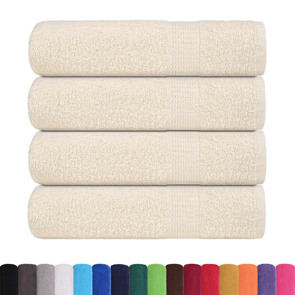 vidaXL Shower Towels "FROGN" 4 pcs Cream 70x140 cm 360 gsm