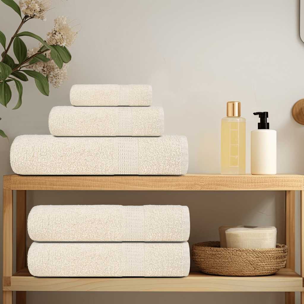 vidaXL Shower Towels "FROGN" 4 pcs Cream 70x140 cm 360 gsm
