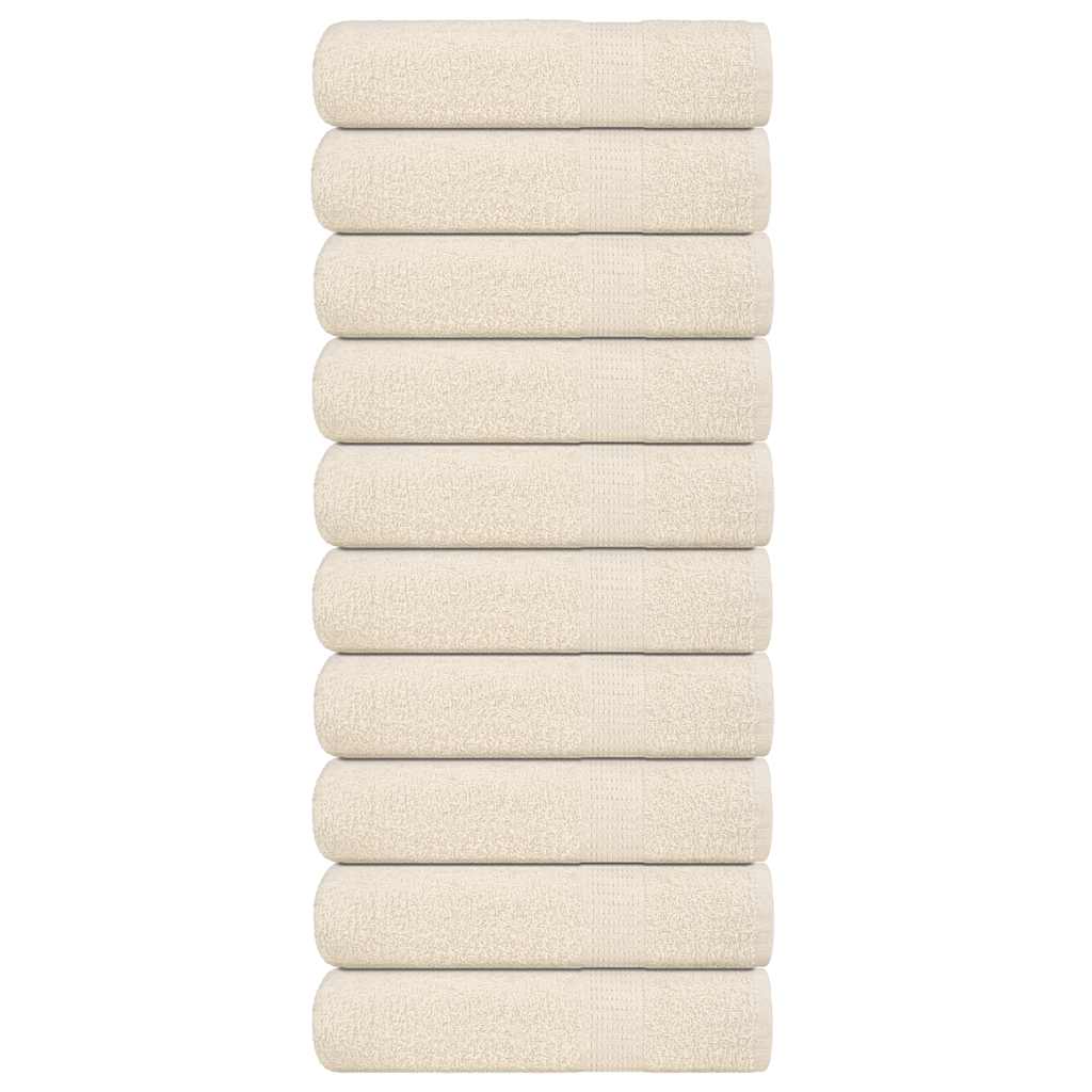 vidaXL Shower Towels "FROGN" 10 pcs Cream 70x140 cm 360 gsm