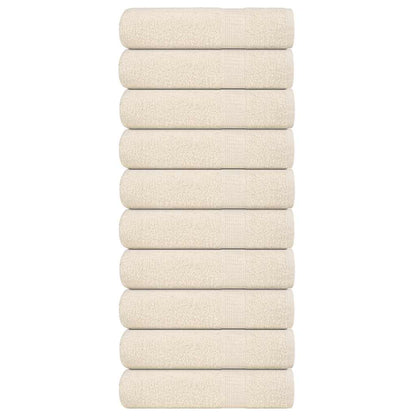 vidaXL Shower Towels "FROGN" 10 pcs Cream 70x140 cm 360 gsm