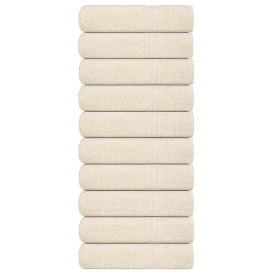 vidaXL Shower Towels "FROGN" 10 pcs Cream 70x140 cm 360 gsm