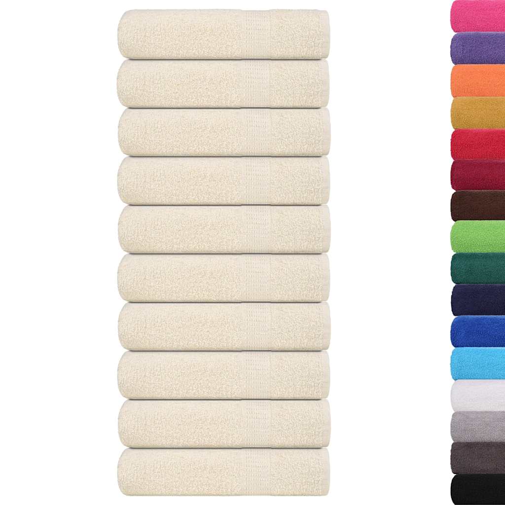 vidaXL Shower Towels "FROGN" 10 pcs Cream 70x140 cm 360 gsm