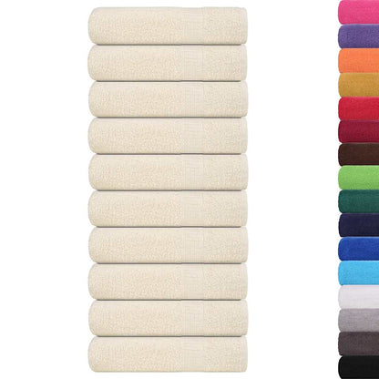 vidaXL Shower Towels "FROGN" 10 pcs Cream 70x140 cm 360 gsm