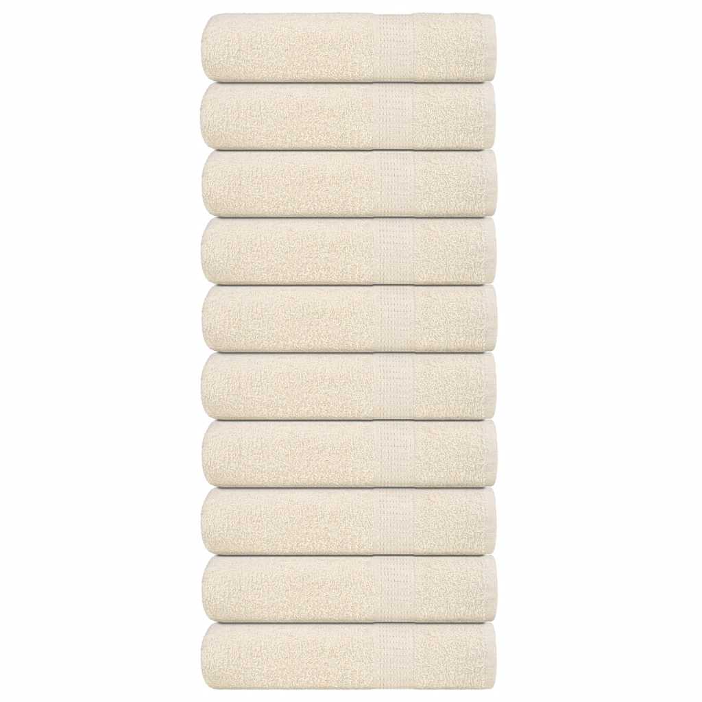 vidaXL Bath Towels "FROGN" 10 pcs Cream 100x150 cm 360 gsm