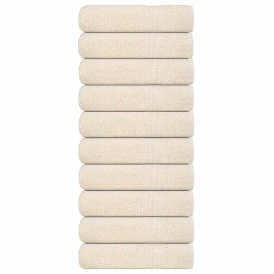 vidaXL Bath Towels "FROGN" 10 pcs Cream 100x150 cm 360 gsm