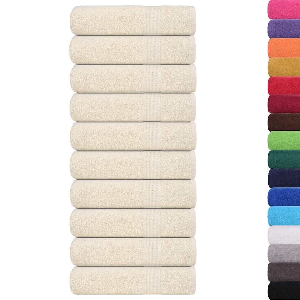 vidaXL Bath Towels "FROGN" 10 pcs Cream 100x150 cm 360 gsm