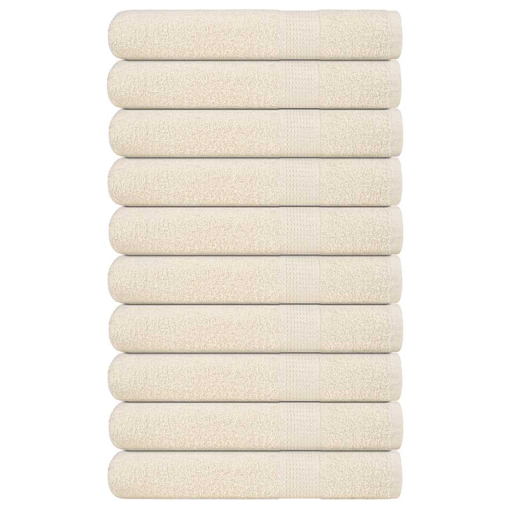 vidaXL Sauna Towels "FROGN" 10 pcs Cream 80x200 cm 360 gsm