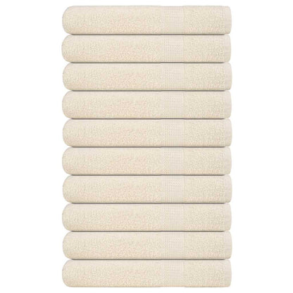 vidaXL Sauna Towels "FROGN" 10 pcs Cream 80x200 cm 360 gsm