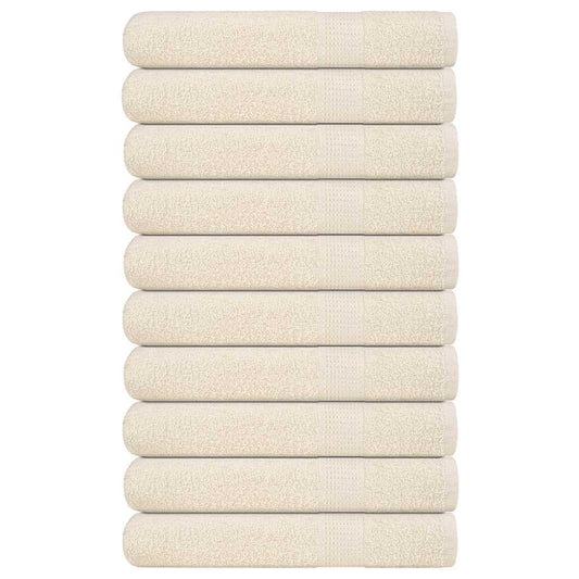 vidaXL Sauna Towels "FROGN" 10 pcs Cream 80x200 cm 360 gsm