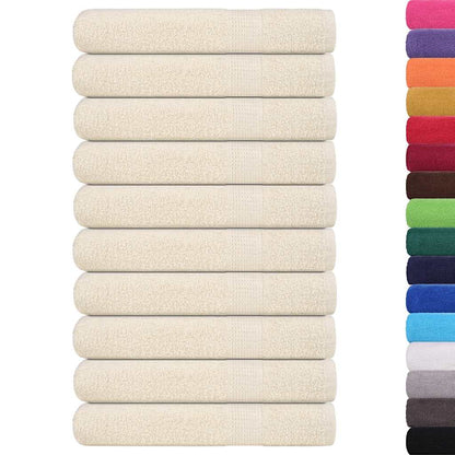 vidaXL Sauna Towels "FROGN" 10 pcs Cream 80x200 cm 360 gsm