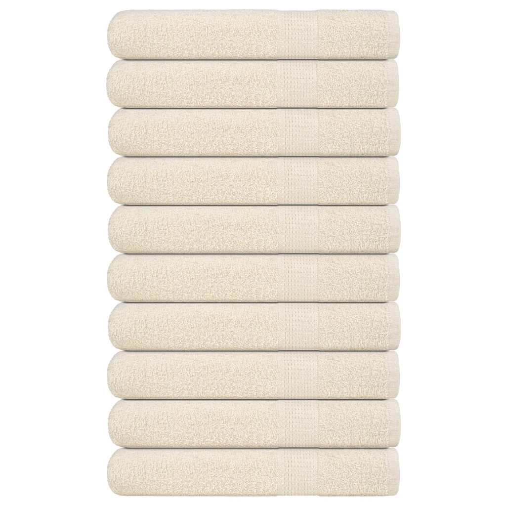 vidaXL Towels "FROGN" 10 pcs Cream 100x200 cm 360 gsm