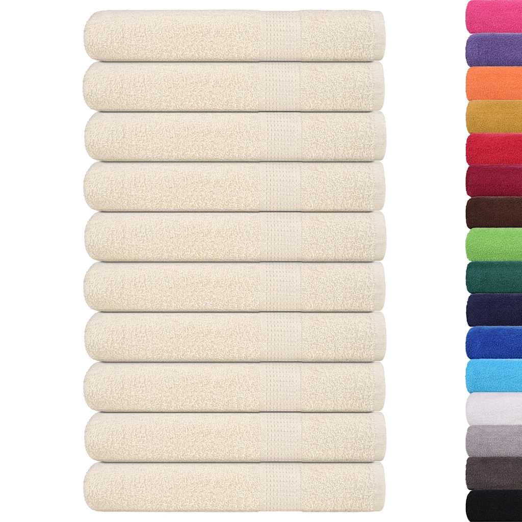 vidaXL Towels 10 pcs Cream 100x200 cm 360 gsm 100% Cotton