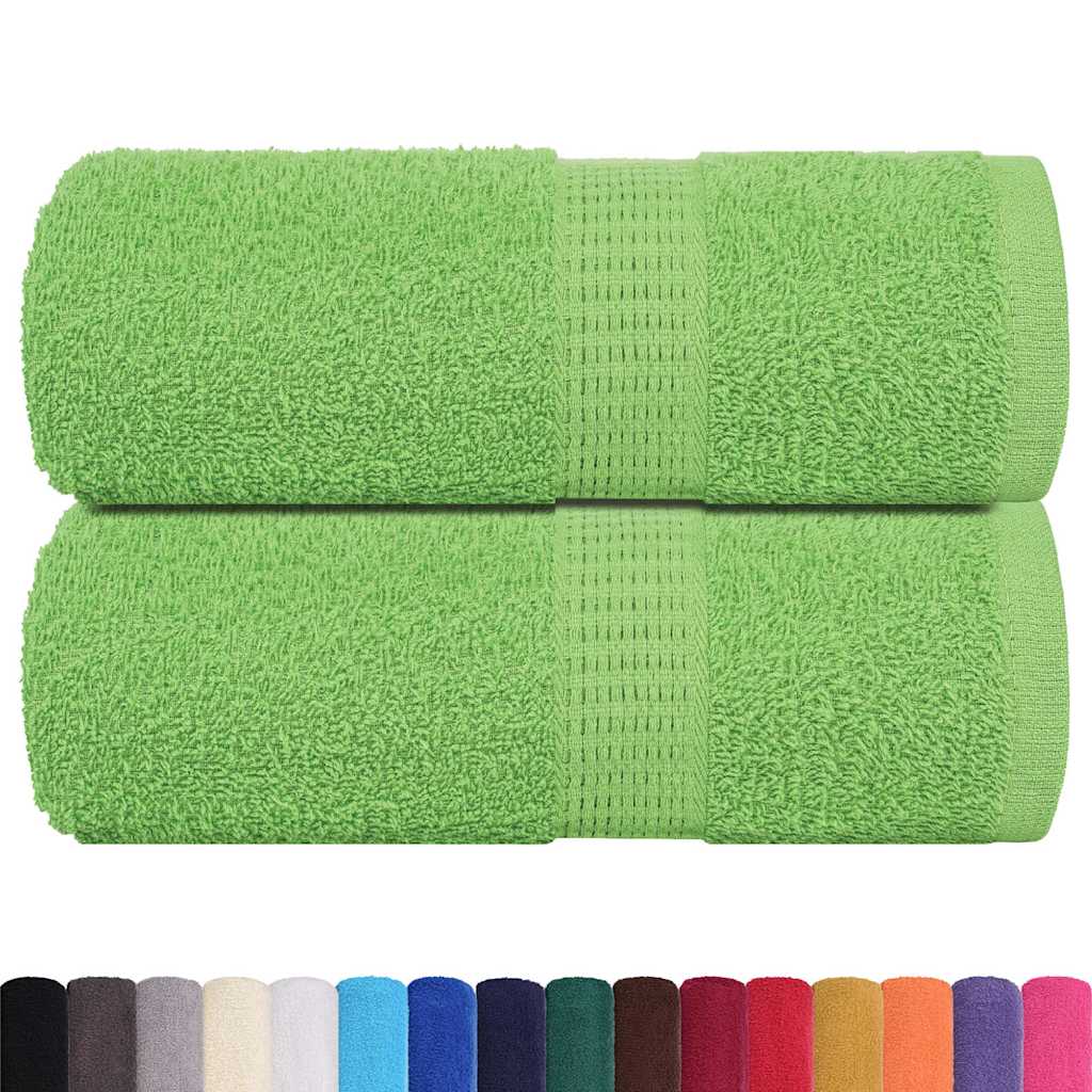 vidaXL Guest Towels "FROGN" 2 pcs Apple Green 30x50 cm 360 gsm