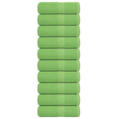 vidaXL Guest Towels "FROGN" 10 pcs Apple Green 30x50 cm 360 gsm