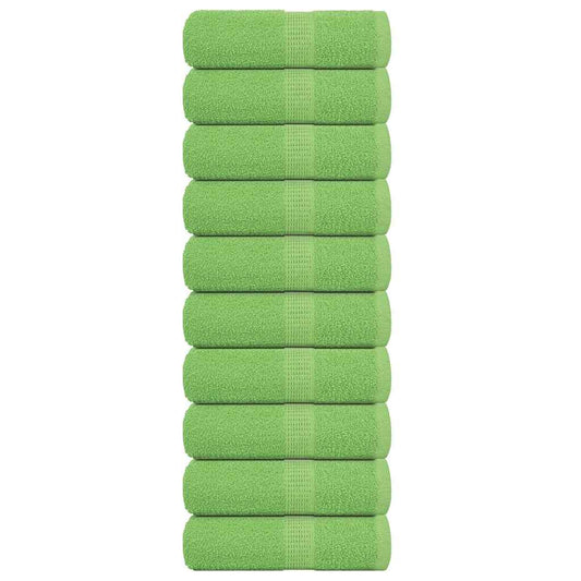 vidaXL Guest Towels "FROGN" 10 pcs Apple Green 30x50 cm 360 gsm