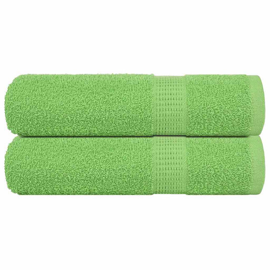vidaXL Hand Towels "FROGN" 2 pcs Apple Green 50x100 cm 360 gsm