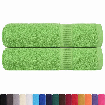 vidaXL Hand Towels "FROGN" 2 pcs Apple Green 50x100 cm 360 gsm