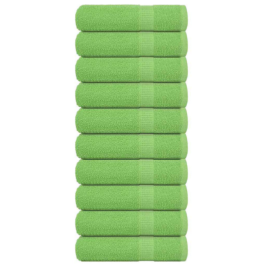 vidaXL Bath Towels "FROGN" 10 pcs Apple Green 100x150 cm 360 gsm
