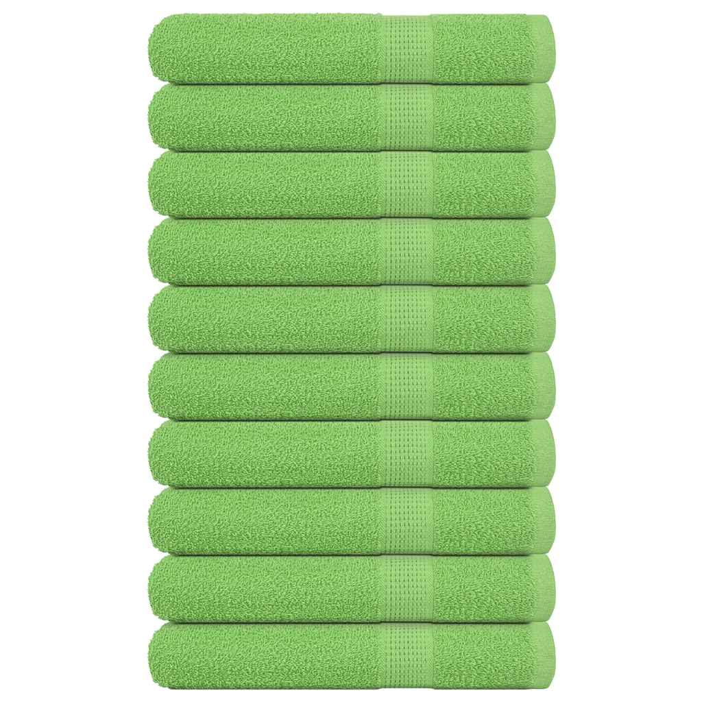 vidaXL Towels 10 pcs Apple Green 100x200 cm 360 gsm 100% Cotton