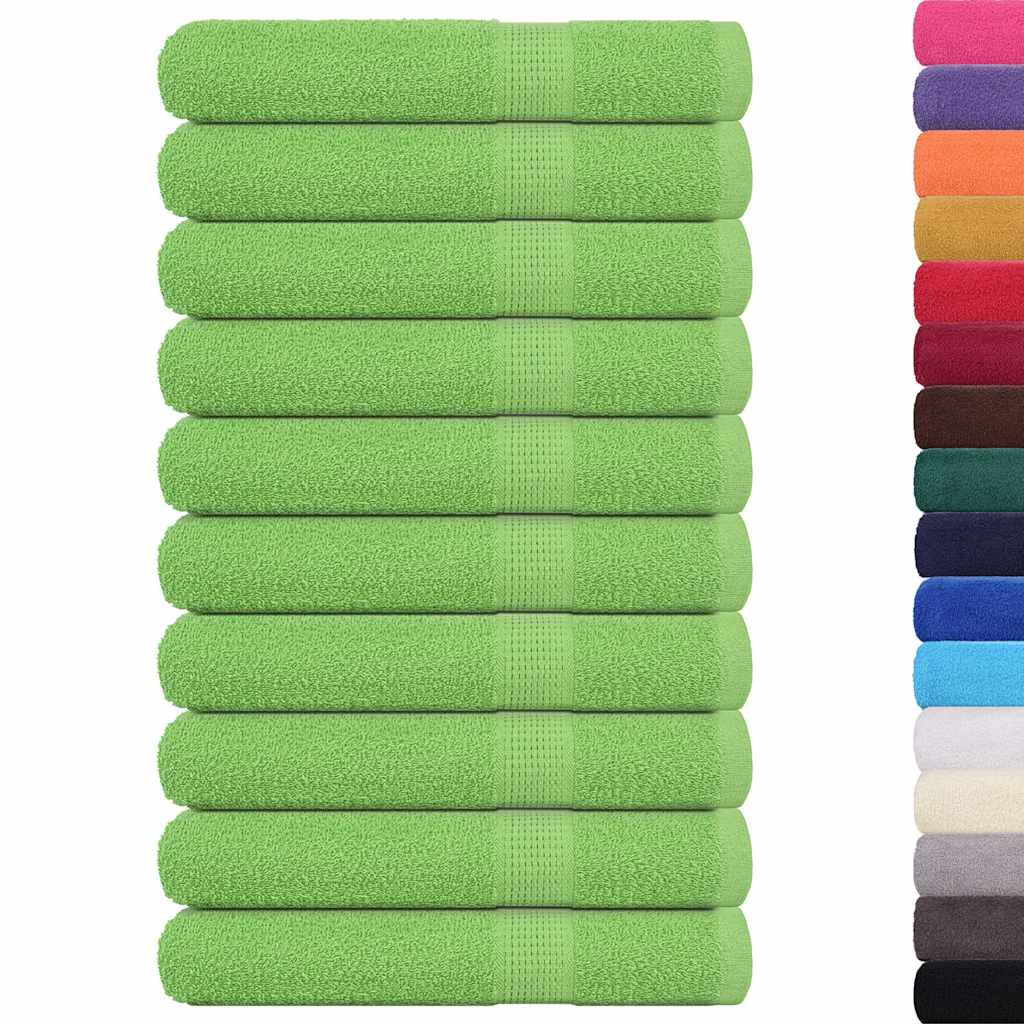 vidaXL Towels 10 pcs Apple Green 100x200 cm 360 gsm 100% Cotton