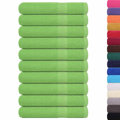 vidaXL Towels 10 pcs Apple Green 100x200 cm 360 gsm 100% Cotton