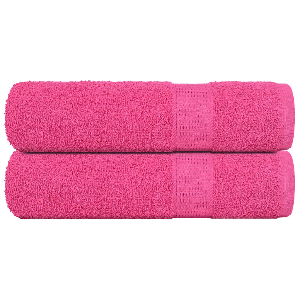 vidaXL Hand Towels "FROGN" 2 pcs Pink 50x100 cm 360 gsm