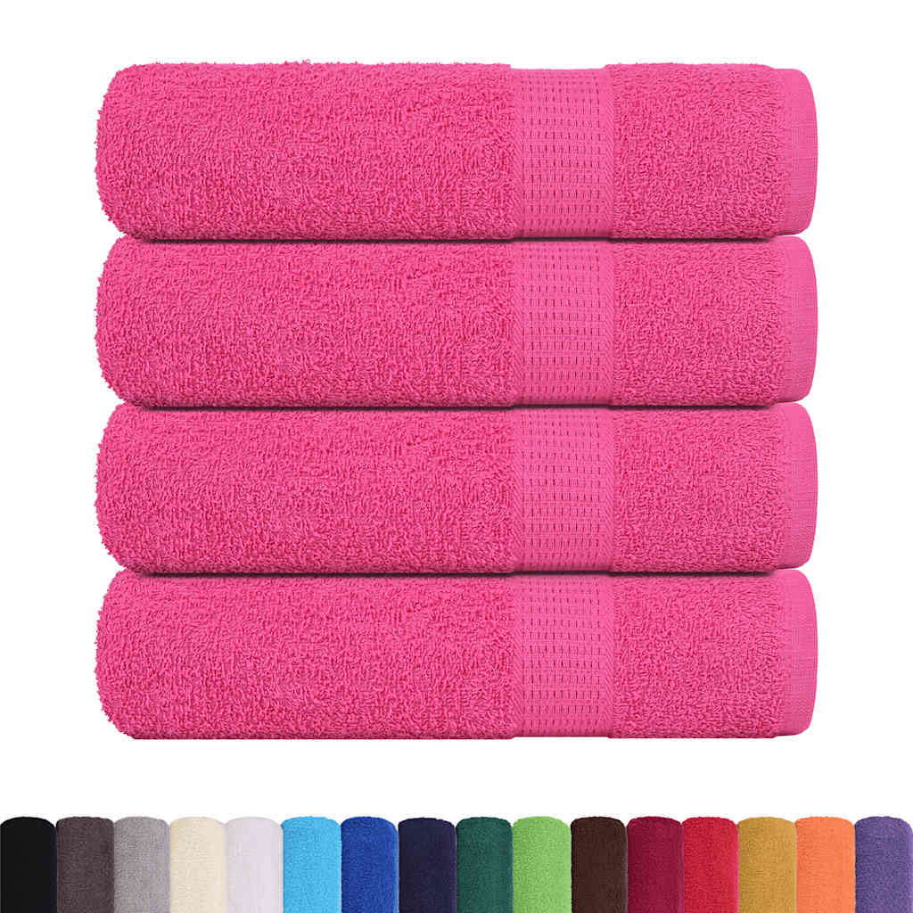 vidaXL Hand Towels "FROGN" 4 pcs Pink 50x100 cm 360 gsm
